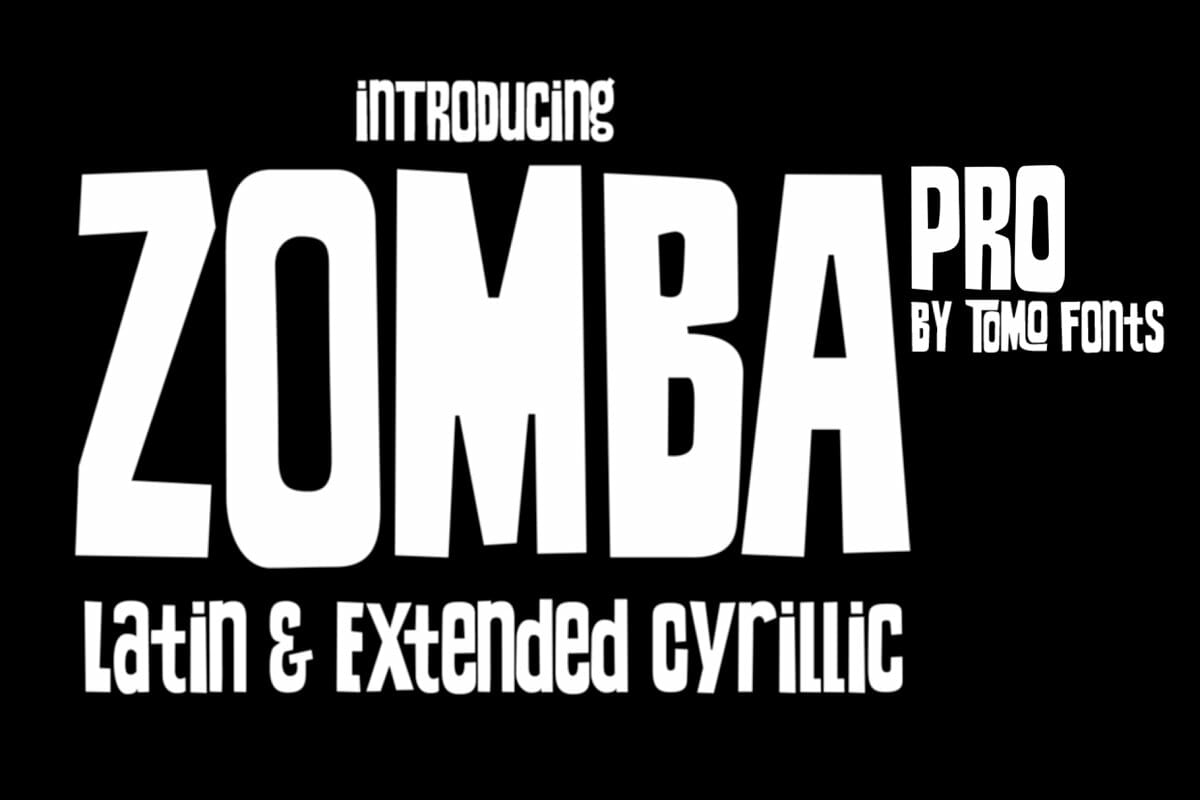 Introducing Zomba Pro Latin & Extended Cyrillic by Tomo Fonts