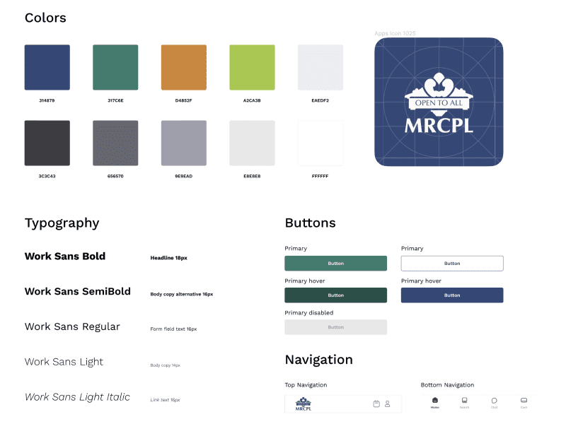 MRCPL app style guide
