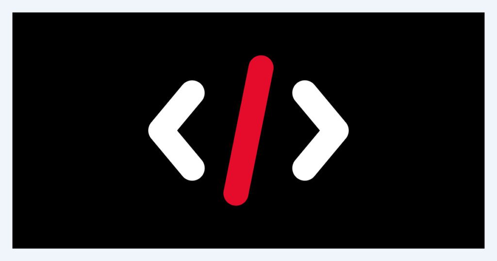 Less than sign, forward slash, greater than sign. Graphically depicts entering codes into meta tags.